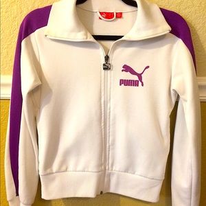 Puma White & Purple Zip Track Jacket